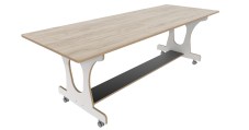Hoogzit tafel L220 x B80 cm wit met grey craft oakTangara Groothandel voor de Kinderopvang Kinderdagverblijfinrichting